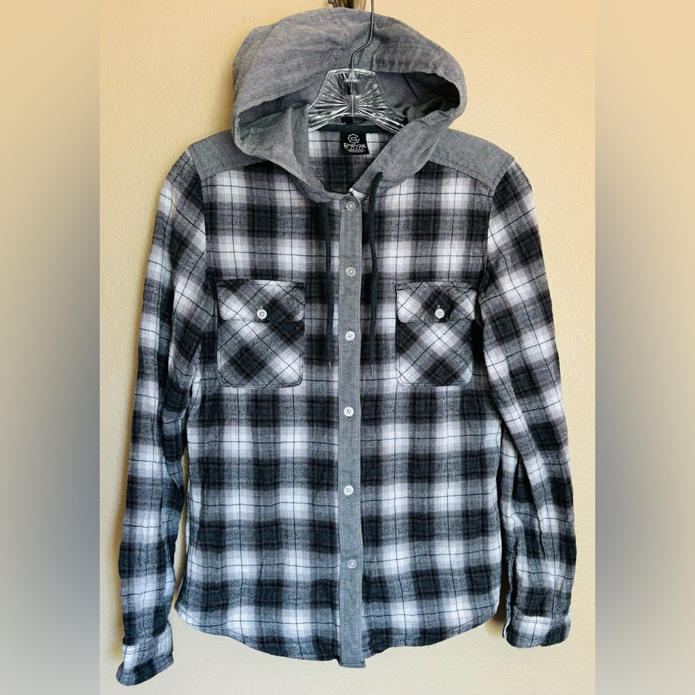 EMPYRE Men’s button up‎ flannel hoodie, size XS
